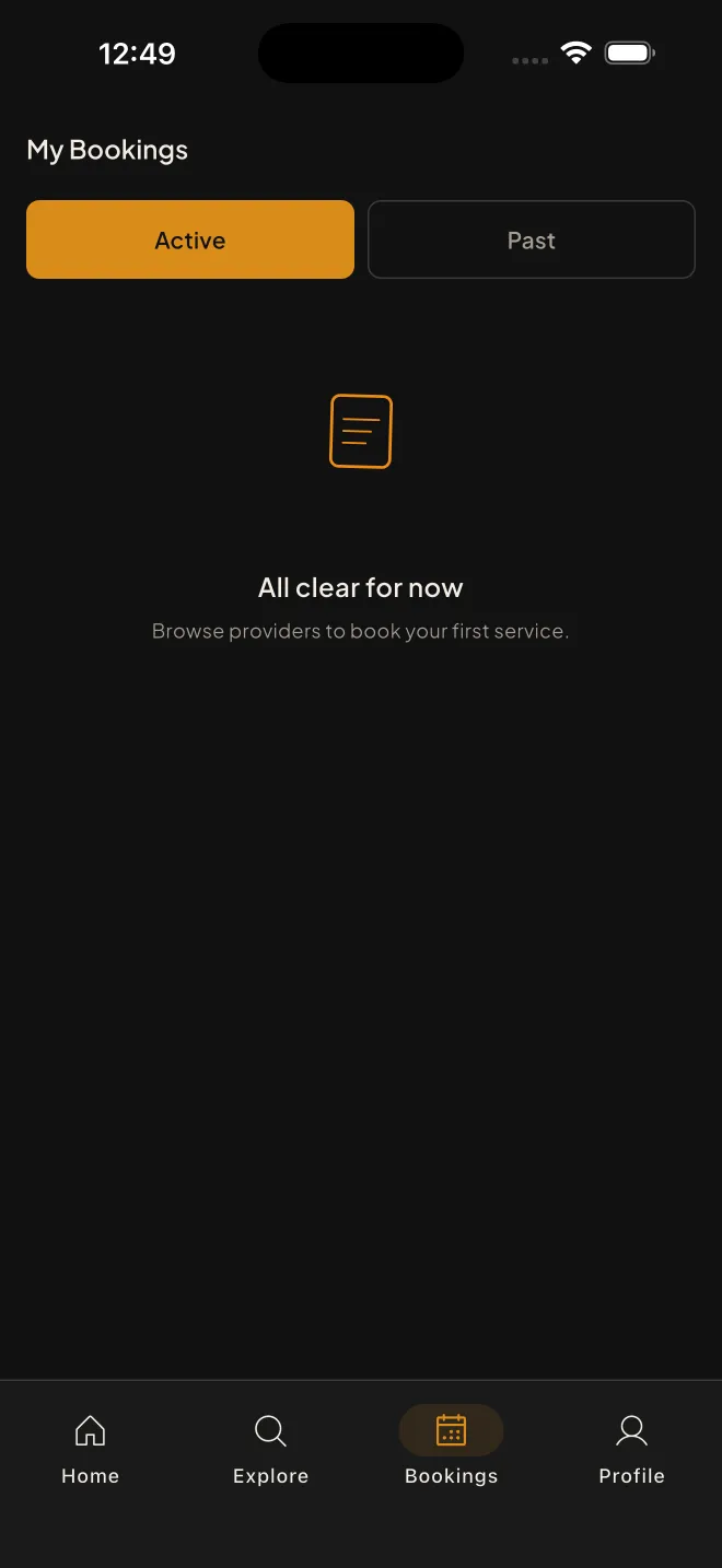 Your bookings and event timeline